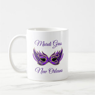 Taza De Café Máscara de Mardi Gras Nueva Orleans