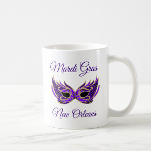Taza De Café Máscara de Mardi Gras Nueva Orleans