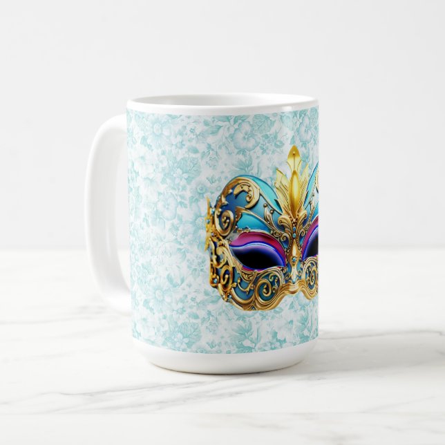 Taza De Café Máscara de máscaras con adornos dorados (Anverso izquierdo)