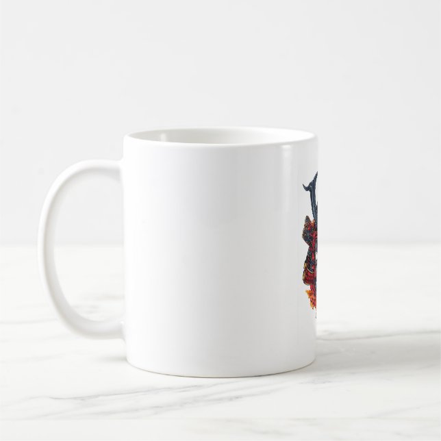 Taza De Café Máscara de Samurái de Cráneo (Izquierda)