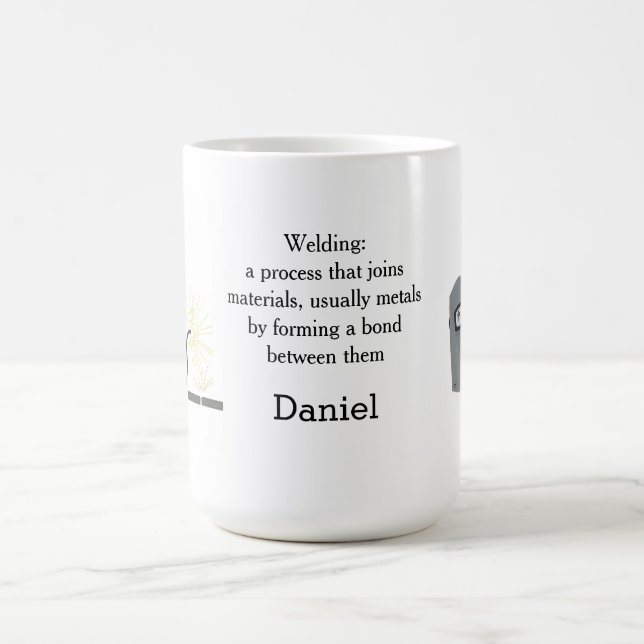Taza De Café Máscara de soldadura con nombre (Centro)