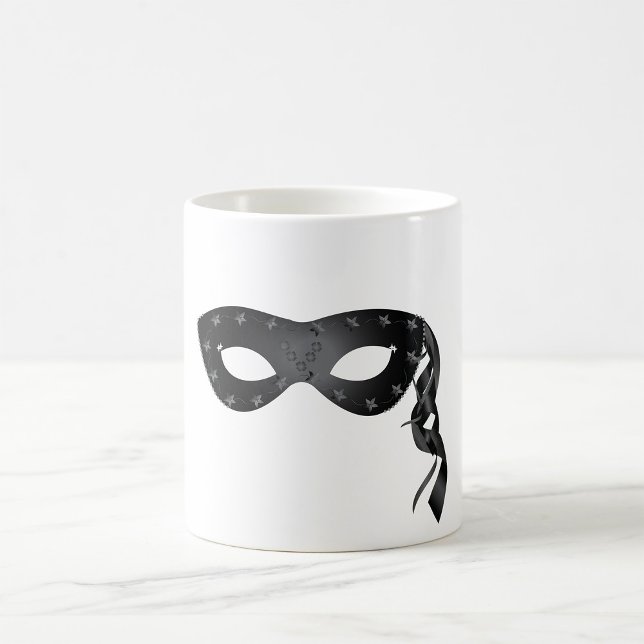 Taza De Café Máscara elegante de mascarada negra con encaje flo (Subido por el creador)