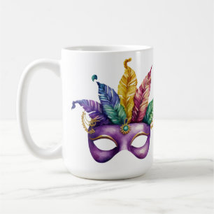 Taza De Café MÁSCARA GRAS MARDI MARDI DE COLOR DE AGUA bonito C