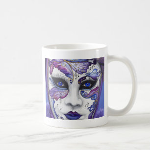 Taza De Café Máscara púrpura del carnaval por PSOVART