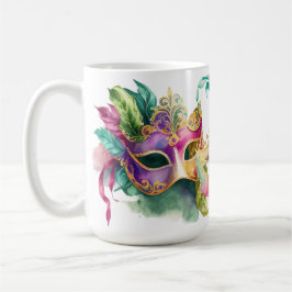 TAZA DE CAFÉ MÁSCARAS DE GRAS MARDI COLORIDAS