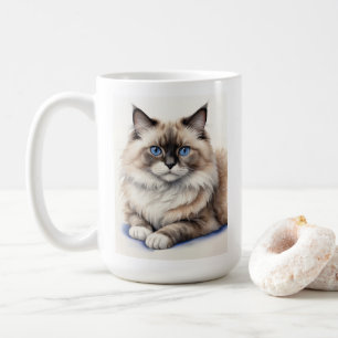 Taza De Café Mascota acogedor Ragdoll Cat Ilustracion Ragdoll