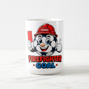 Taza De Café Mascota Árbitro de Fútbol Bombero