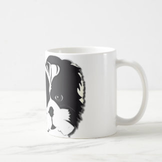 Taza De Café Mascota blanco negro del perro de Shih Tzu