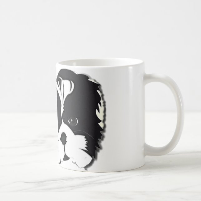 Taza De Café Mascota blanco negro del perro de Shih Tzu (Derecha)