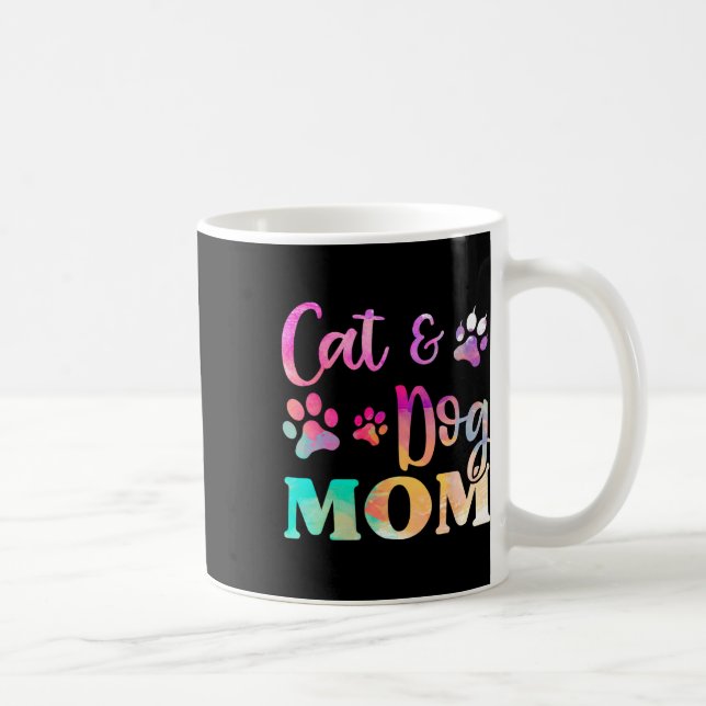 Taza De Café Mascota Cat Dog Mom Shirt Para Mujeres (Derecha)