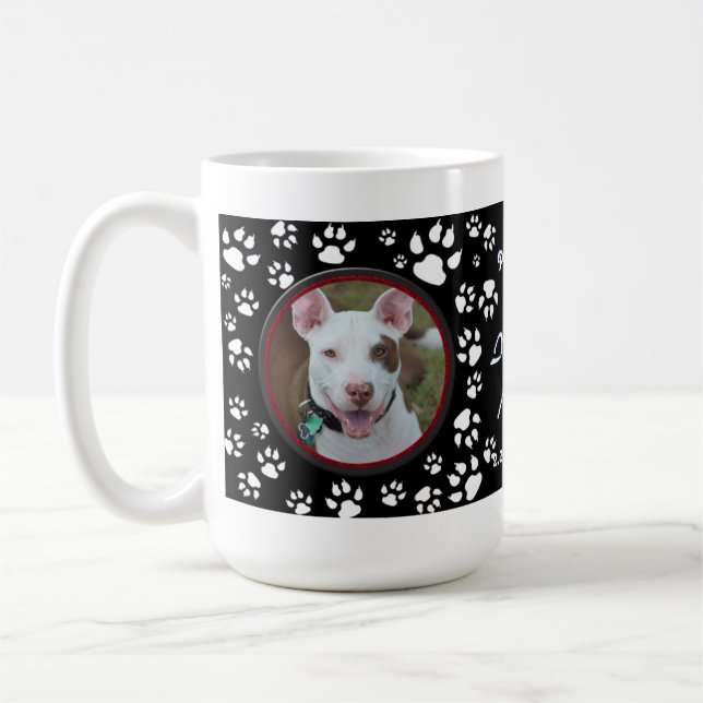 Taza De Café Mascota conmemorativo de sus fotos Mascotas huella (Izquierda)