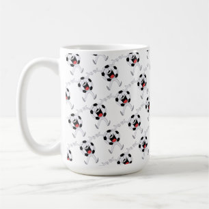 Taza De Café Mascota de Balón de Fútbol Sonriente