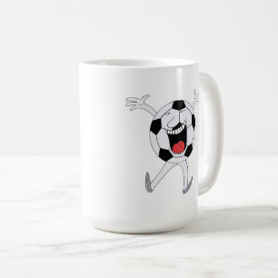 Taza De Café Mascota de Balón de Fútbol Sonriente