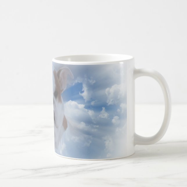 Taza De Café Mascota de bulldog con nubes celestiales (Derecha)