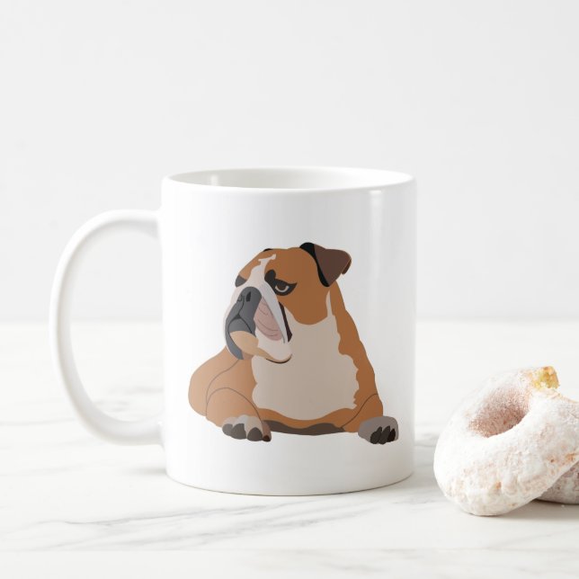 Taza De Café Mascota de Bulldog en inglés (Con donut)