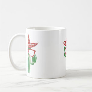 Taza De Café Mascota de cactus de Guay con gorra y gafas en
