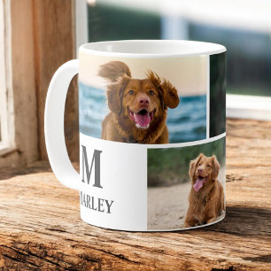 Taza De Café Mascota de Collage de fotos de Perro Perro Persona