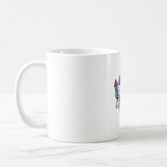 Taza De Café Mascota de diente patriótico Diseño de vector de f (Izquierda)