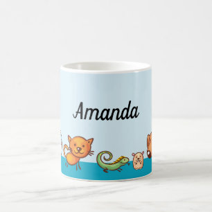 Taza De Café Mascota de gato de perro lindo personalizado