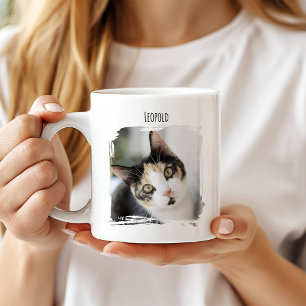 Taza De Café Mascota de gato fotográfico Mug con nombre