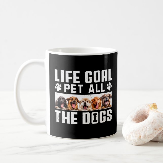 Taza De Café Mascota De Gol De Vida Todos Los Perros Divertido  (Con donut)