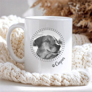Taza De Café Mascota de lunares personalizables y huella de pat