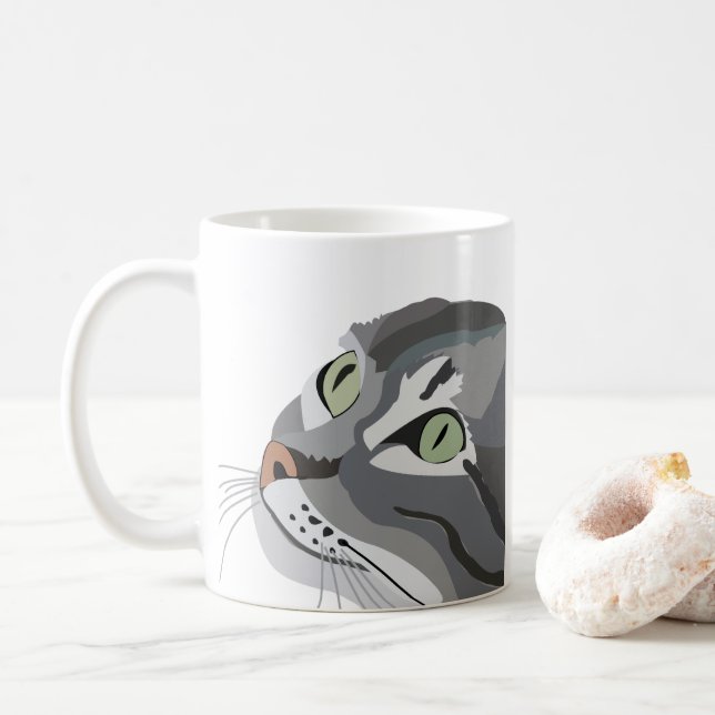 Taza De Café Mascota de ojos para animales de gato (Con donut)