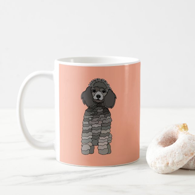Taza De Café Mascota de perro caniche (Con donut)