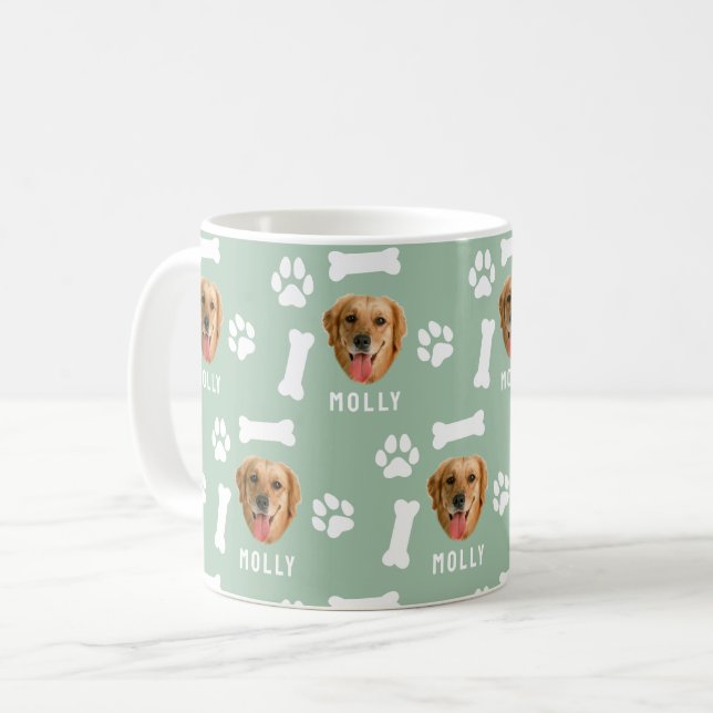 Taza De Café Mascota de perro personalizado Foto y nombre Sage  (Anverso izquierdo)