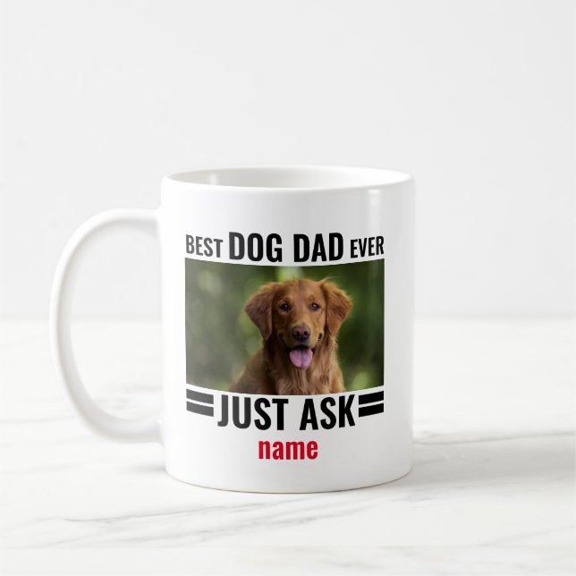 Taza De Café Mascota de personalizable Foto Mejor Papá Perro Si (Izquierda)