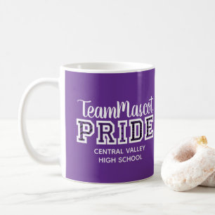 Taza De Café Mascota del orgullo escolar morado Coffee Mug