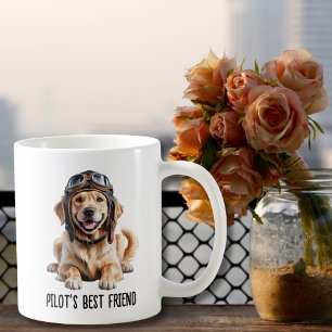 Taza De Café Mascota del piloto del perro del Golden Retriever 