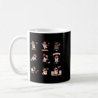Taza De Café Mascota divertida del equipo de jonrón de pug de b