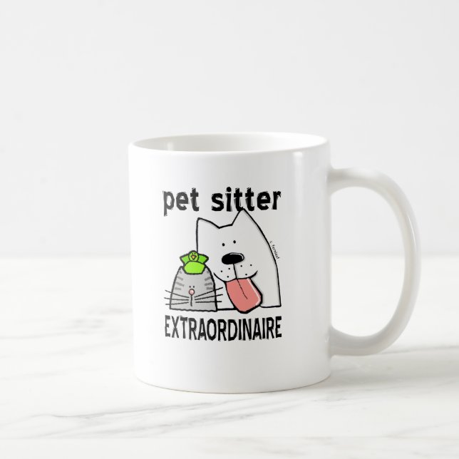 Taza De Café Mascota divertido Sitter Extraordinaire (Derecha)