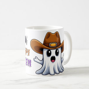 Taza De Café Mascota Fantasma Occidental con Estilo Vaquero 🤠