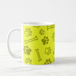 Taza De Café Mascota - Huella de garrapatas o perros y patrón ó