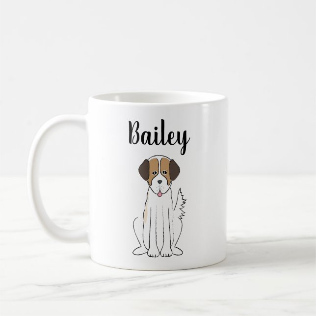 Taza De Café Mascota lindo Brown Fluffy Dog Whimsical Personali (Izquierda)