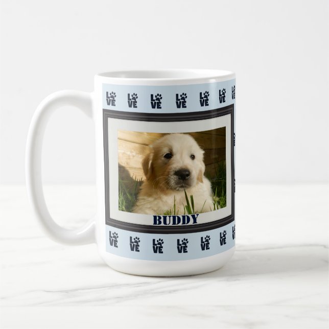 Taza De Café Mascota Perro Gato Foto Paw Imprimir Amor (Izquierda)