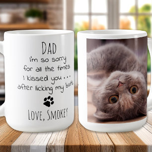Taza De Café Mascota personalizado foto graciosa papá gato