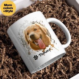 Taza De Café Mascota personalizado Foto Mug con nombre y tipogr