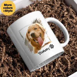 Taza De Café Mascota personalizado Foto Mug con nombre y tipogr