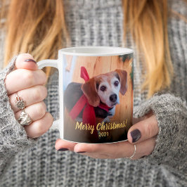 Taza De Café Mascota personalizado, guión gráfico, Feliz Navida