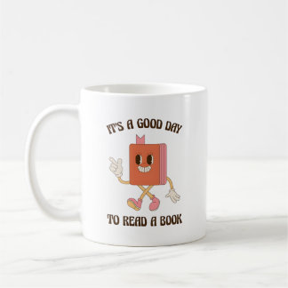 Taza De Café Mascota Retro de Libro Es un Buen Día para Leer un