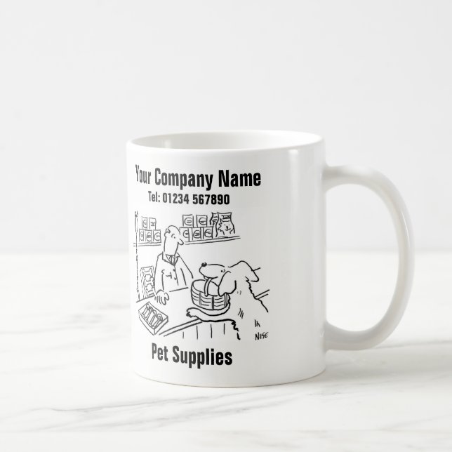 Taza De Café Mascota Tienda y Mascota Suministros Personalizado (Derecha)
