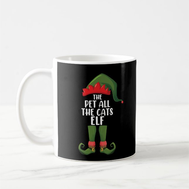 Taza De Café Mascota Todos los gatos Elf Navidades familiares c (Izquierda)