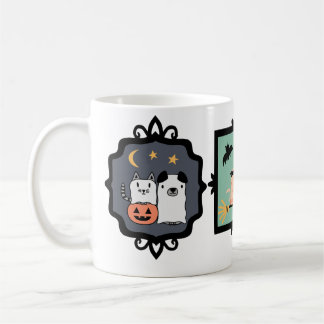 Taza De Café Mascotas de Halloween mezclan con perros y gatos