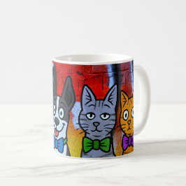 Taza De Café Mascotas del graffiti Bow-Tie
