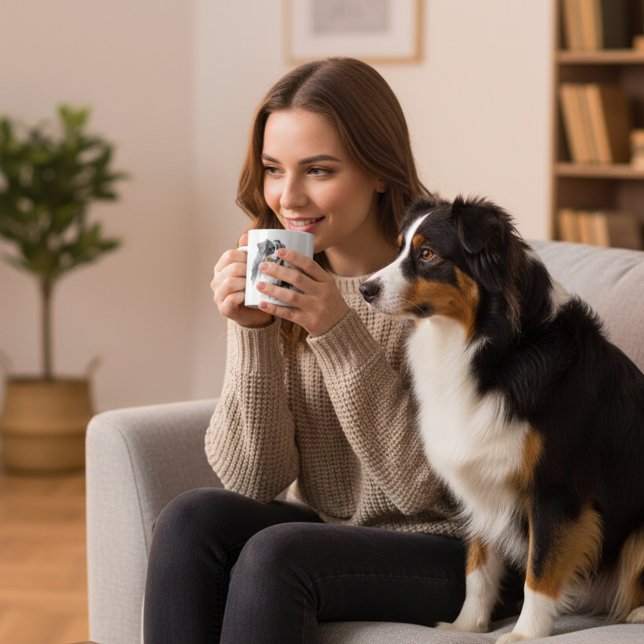 Taza De Café Mascotas Pastor Australiano Acuarela Negra (Subido por el creador)