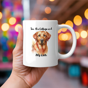 Taza De Café Mascotas Sandy Brown Acuarela Personalizar