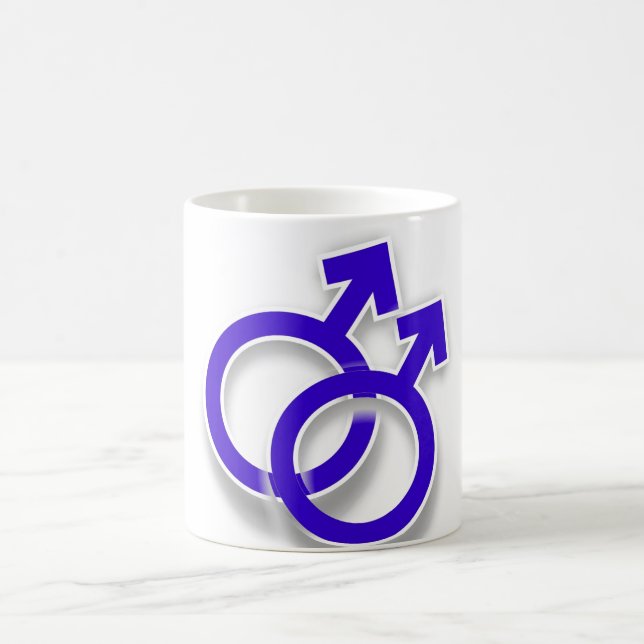 Taza de café masculina del diseño del orgullo gay (Centro)